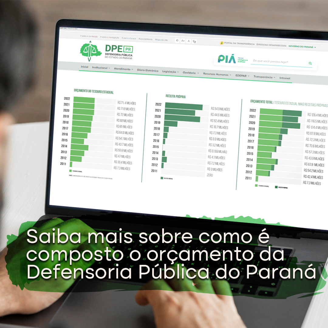 Saiba mais sobre como é composto o orçamento da Defensoria Pública do Paraná