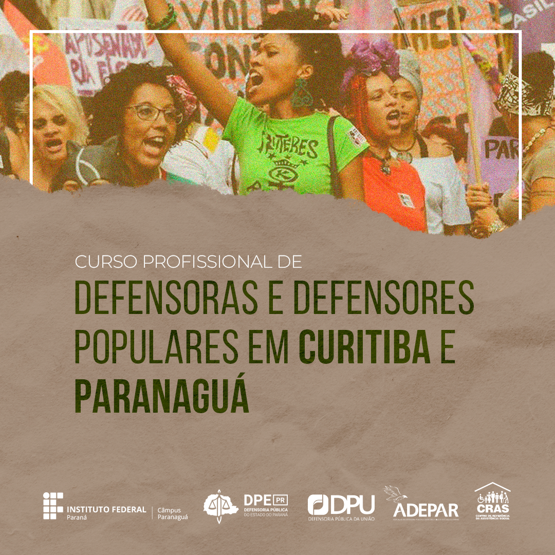 Imagem de mulheres protestando logo acima. Embaixo, em tons de bege ao fundo, está escrito