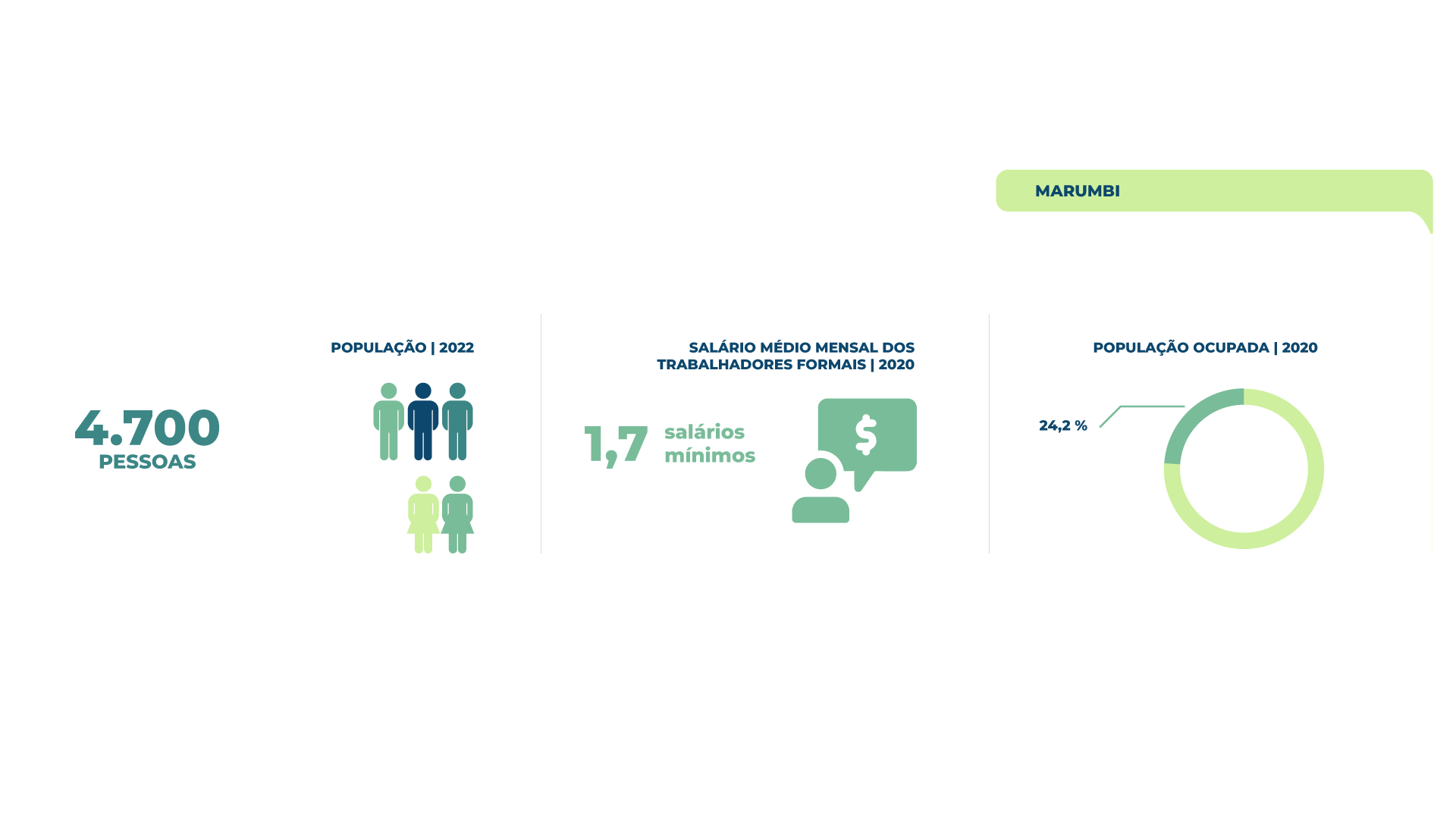 Infográfico com o perfil socioeconômico de Marumbi. 