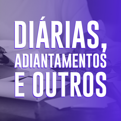 imagem com folhas de papel e texto: diárias e adiantamentos