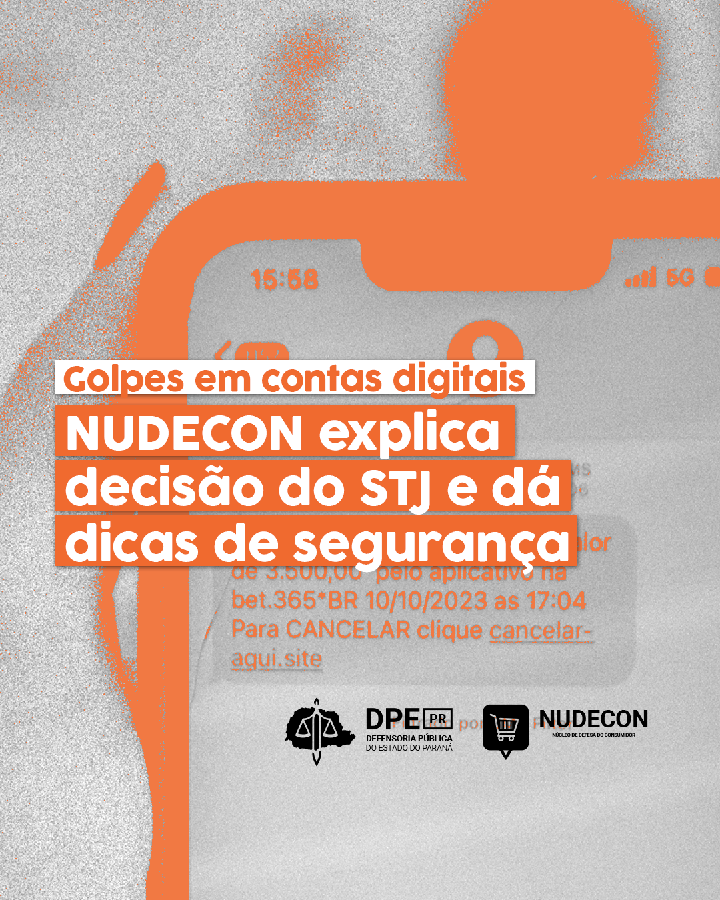 Arte colorida mostra celular com texto em primeiro plano. 