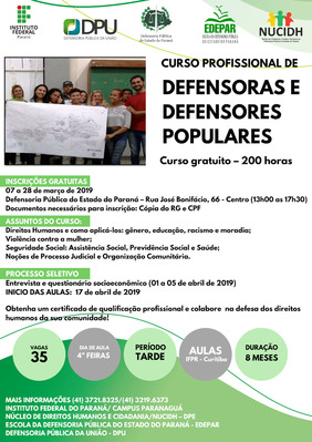Banner de divulgação do curso.