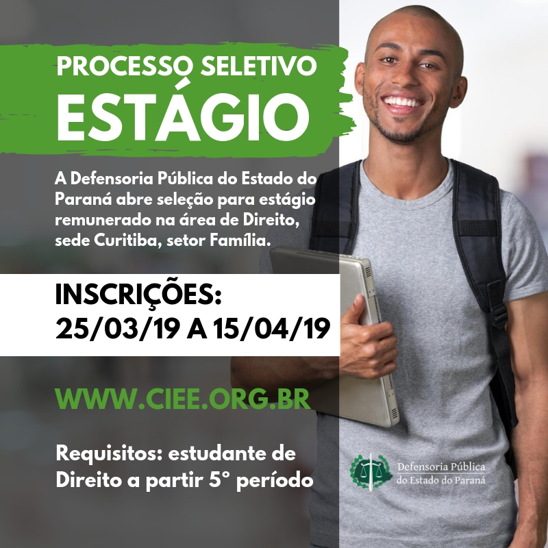 DPPR abre vagas de estágio no Setor da Família