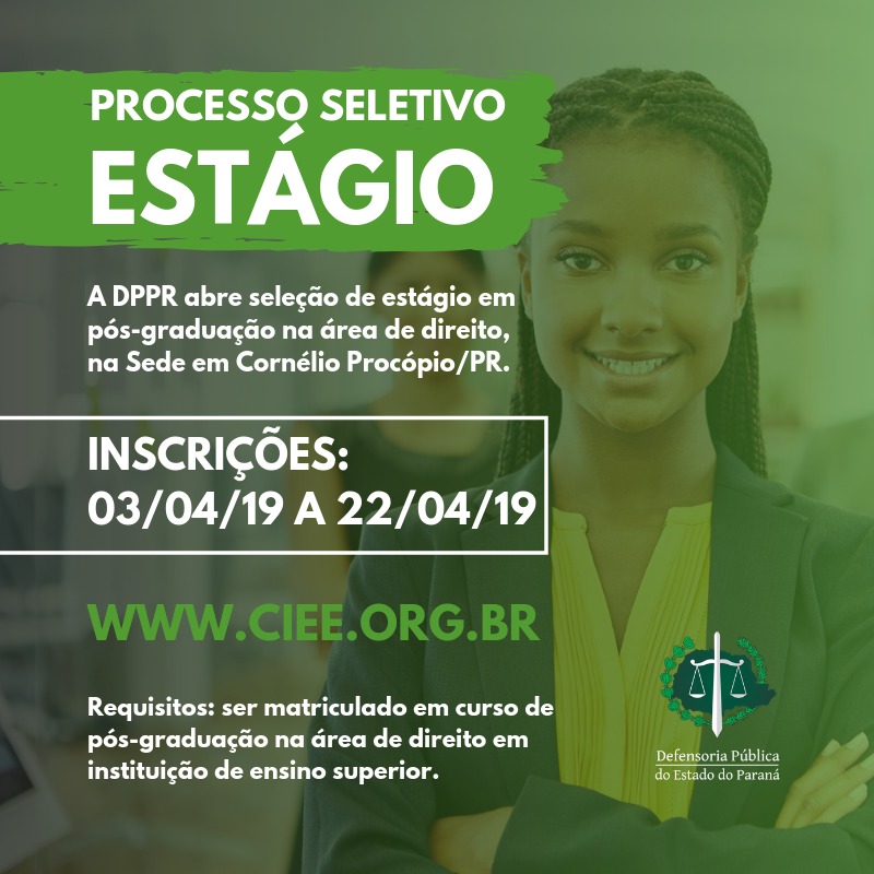 Prorrogação das inscrições para estágio de pós-graduandos em Direito