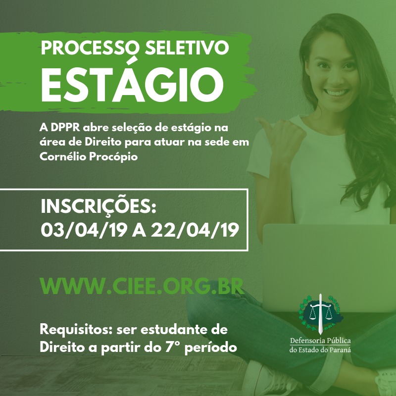 Prorrogação das inscrições para estágio de graduandos em Direito