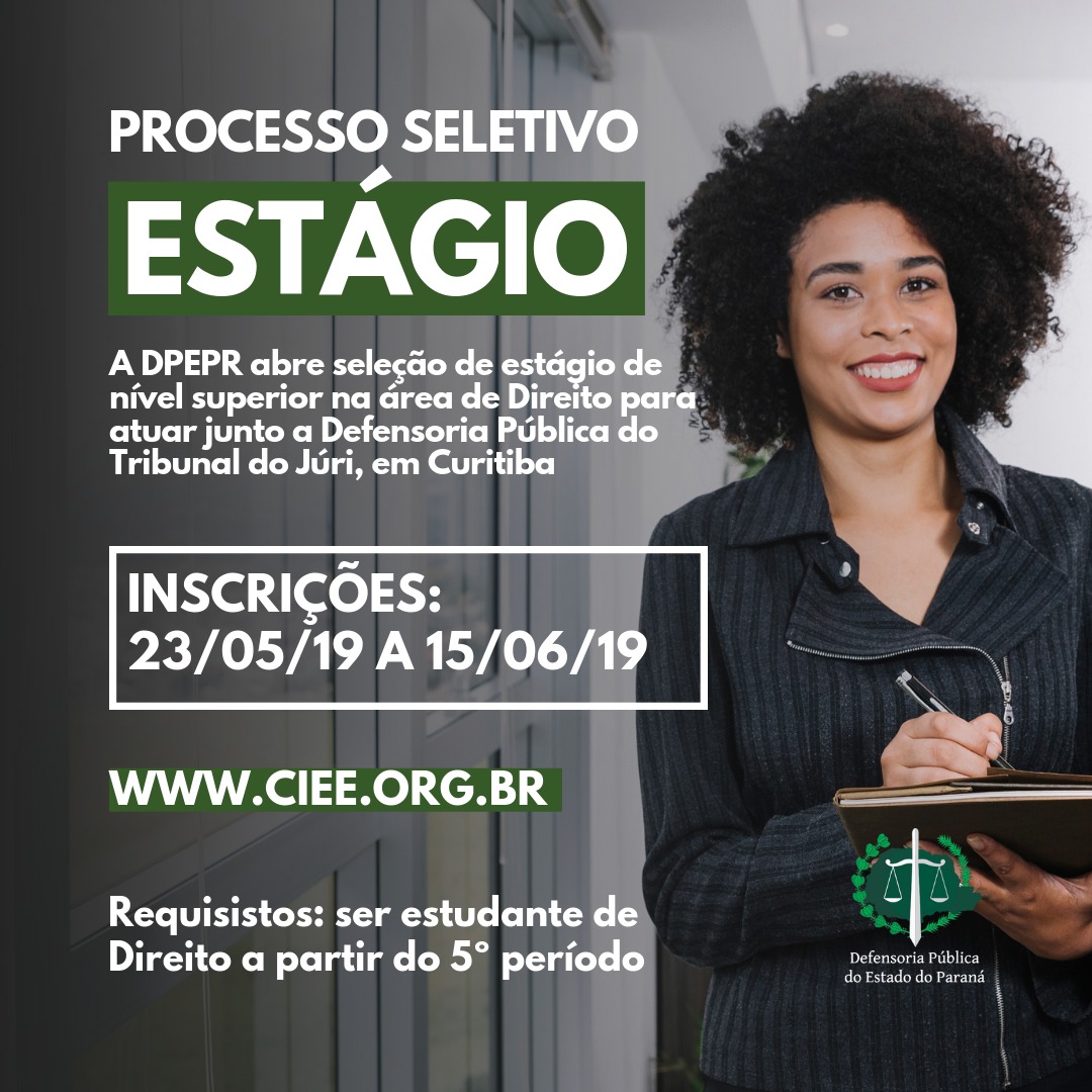 DPEPR abre vagas de estágio em Curitiba