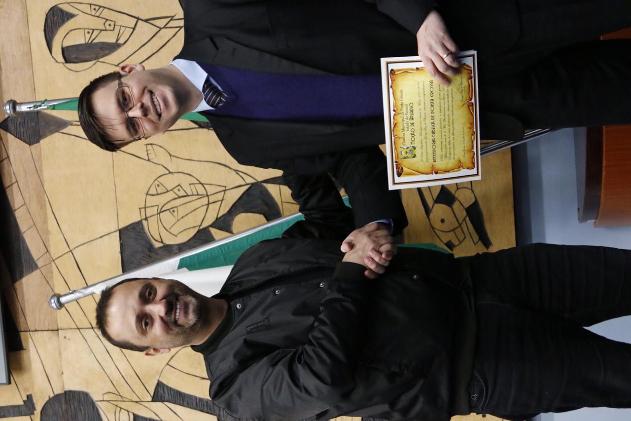 Vereador George Luiz de Oliveira e o Coordenador da Sede em Ponta Grossa Defensor Ricardo Milbrath Padoim