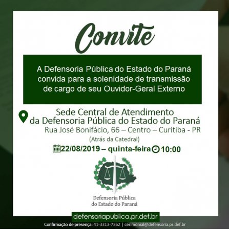 A solenidade de transmissão de cargo acontecerá nesta quinta-feira (22)