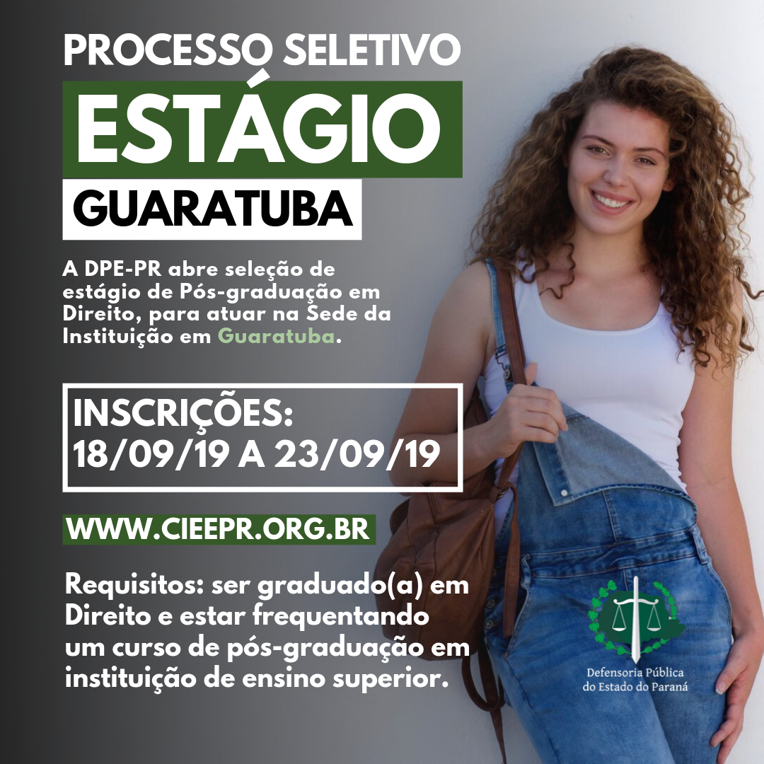 DPE-PR abre vaga de estágio em Guaratuba