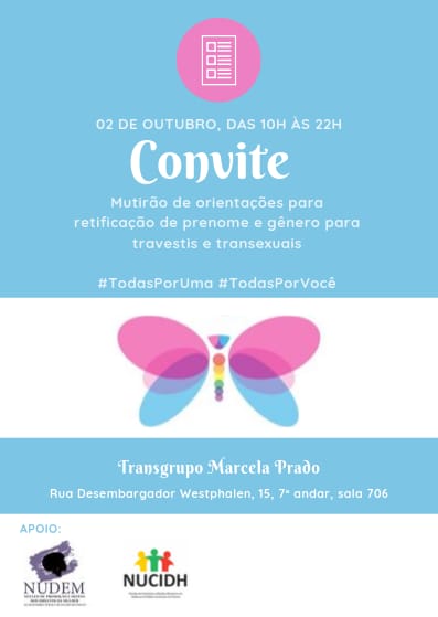 Convite para o mutirão.