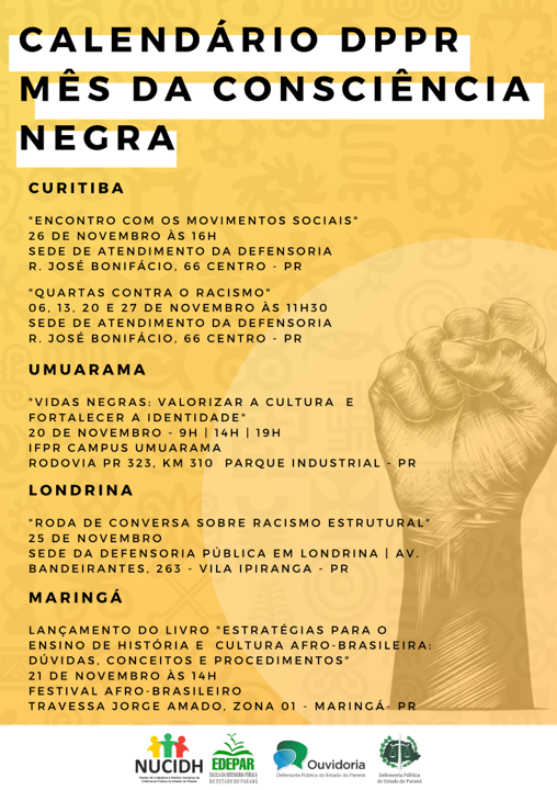 DPE-PR promove atividades em alusão ao mês da Consciência Negra