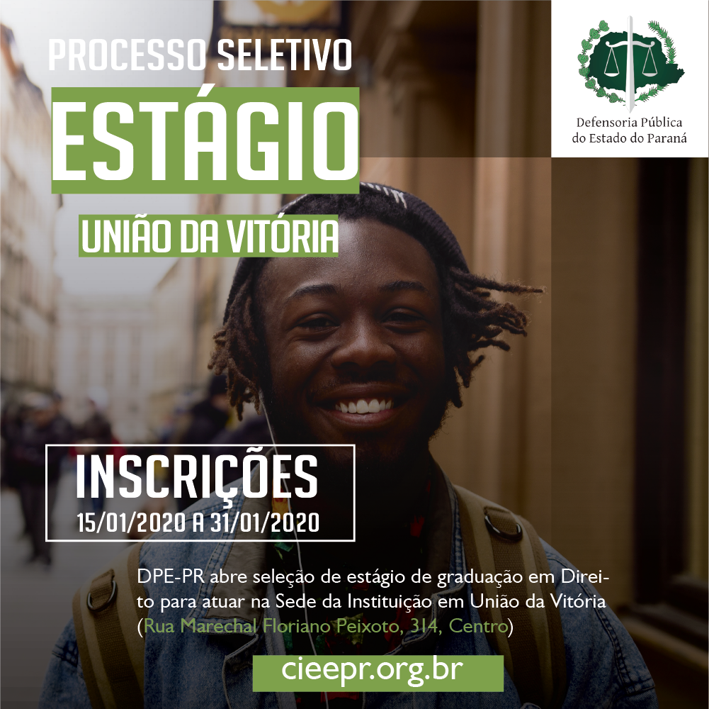 A Defensoria Pública do Estado do Paraná está com vaga de estágio disponível para estudantes de graduação em direito