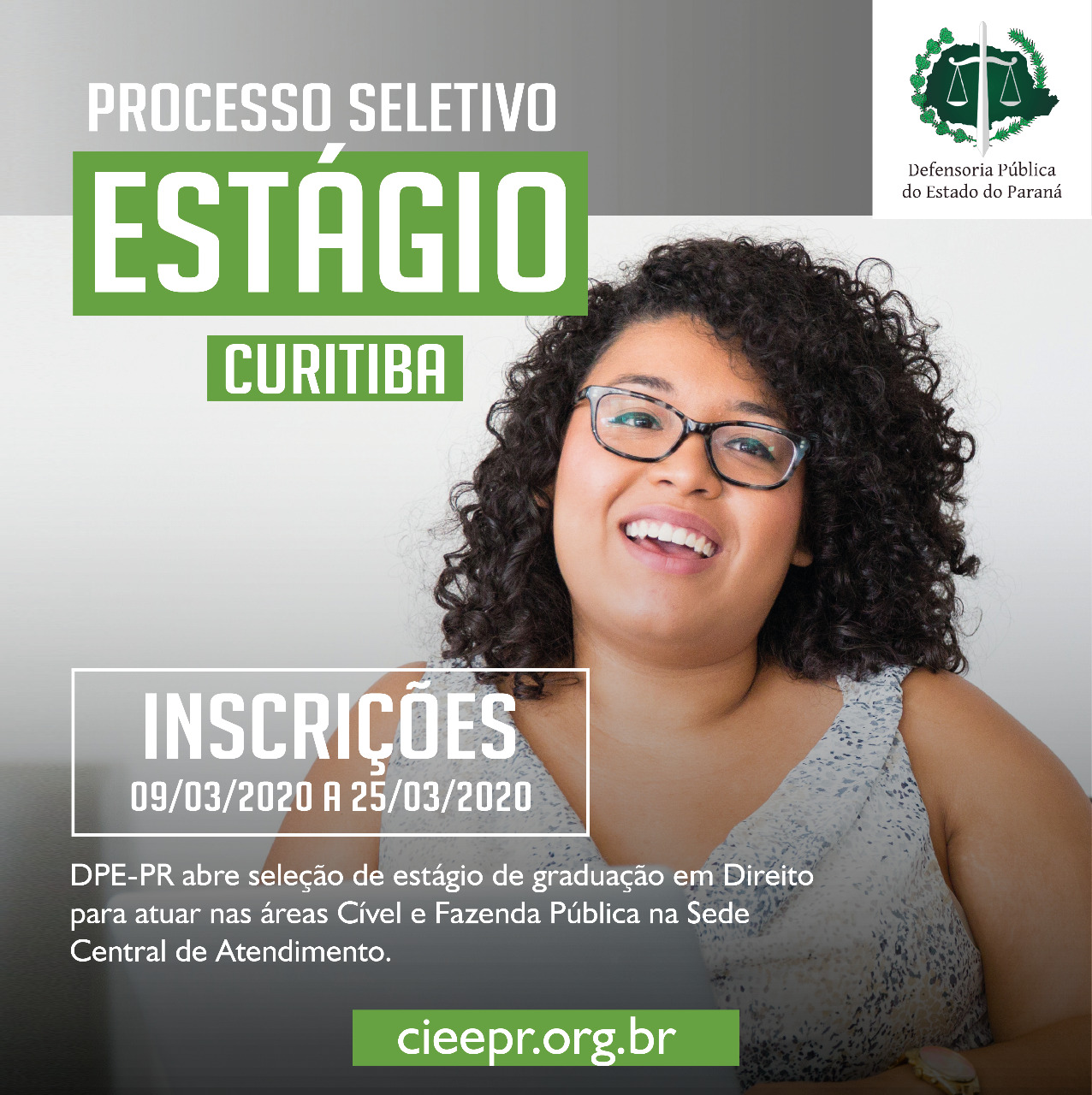 DPE-PR abre vagas de estágio em Curitiba
