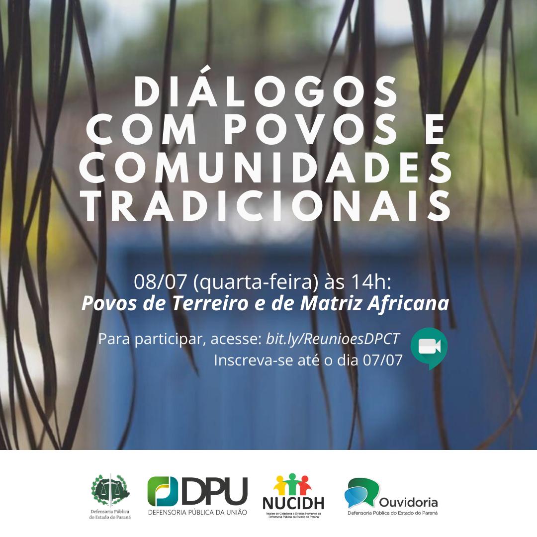 DPE-PR vai discutir demandas com Povos de Terreiro e de Matriz Africana