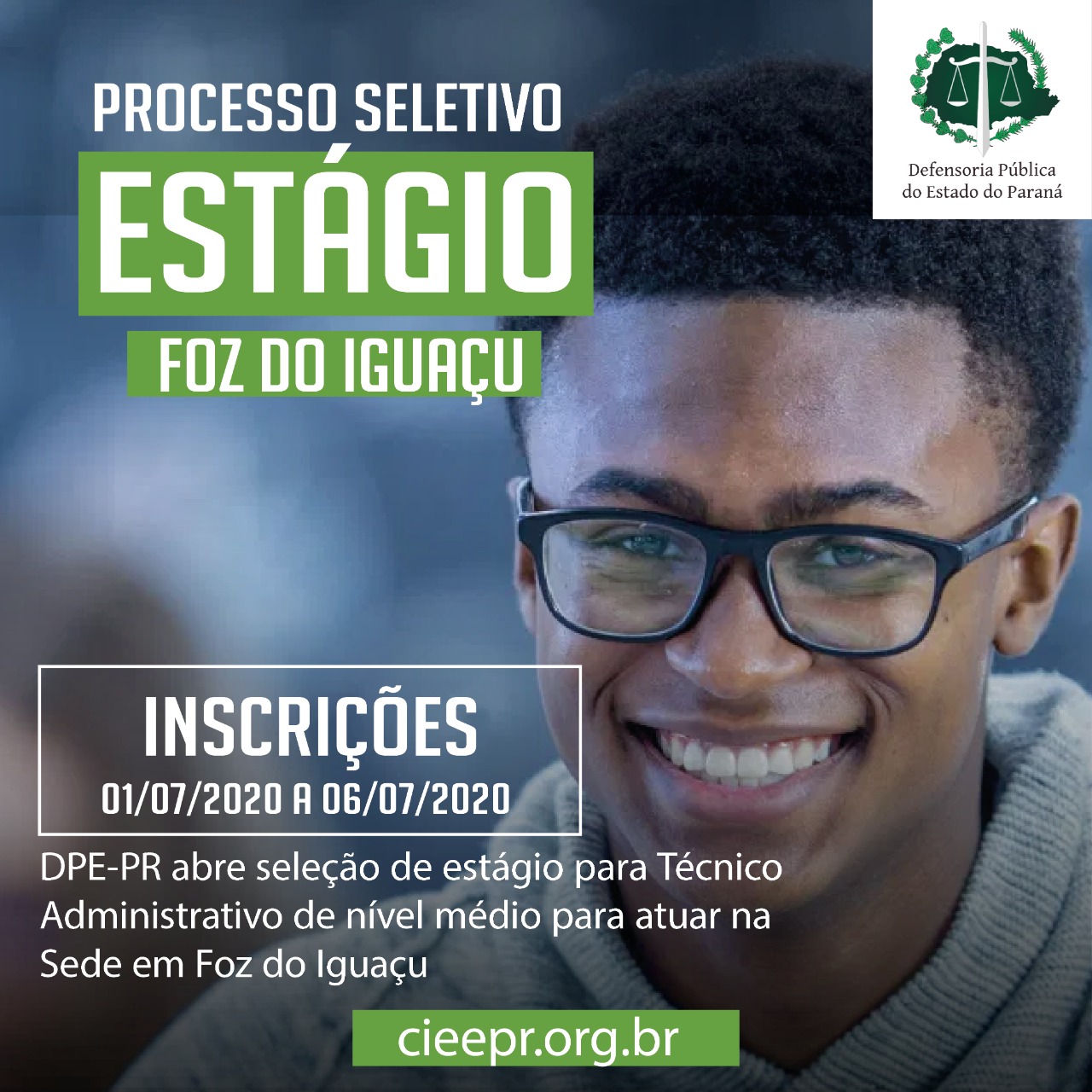 DPE-PR abre vaga de estágio em Foz do Iguaçu