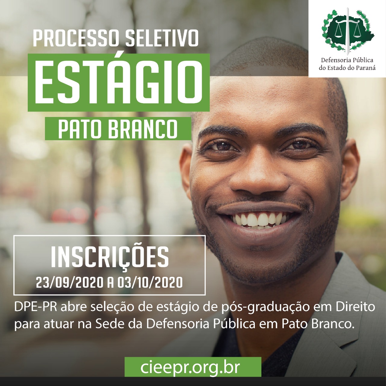 DPE-PR de Pato Branco abre vaga de estágio em Pós-Graduação