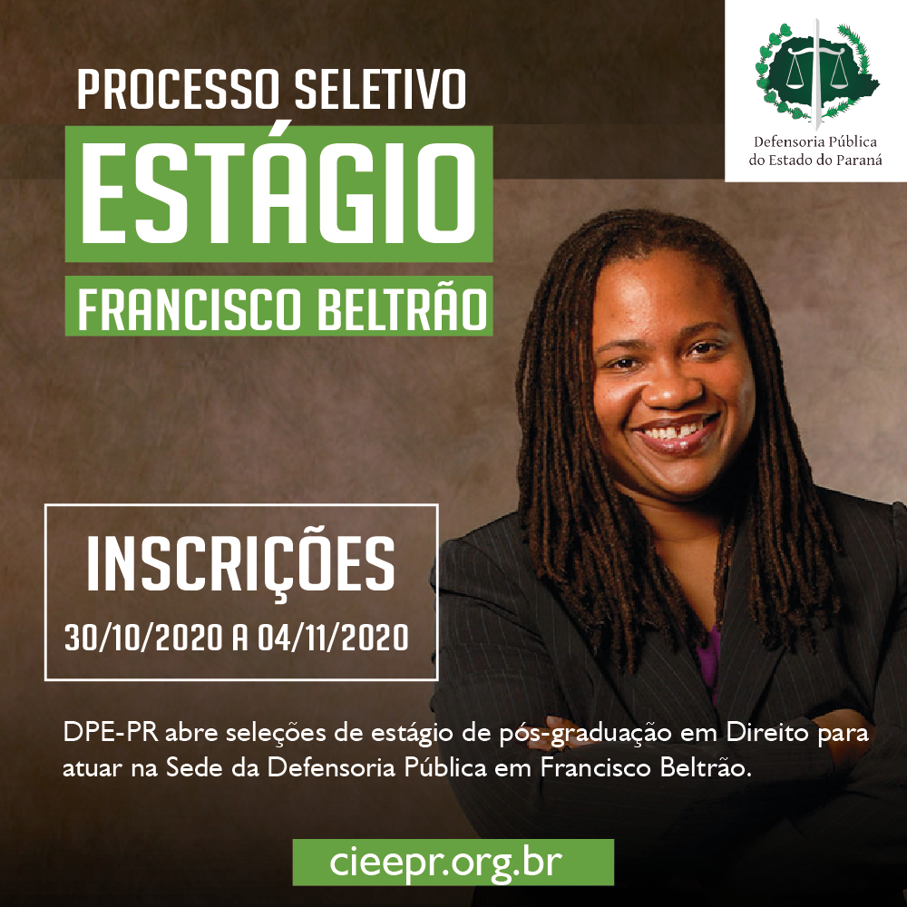 DPE-PR em Francisco Beltrão abre vaga para estágio em Pós