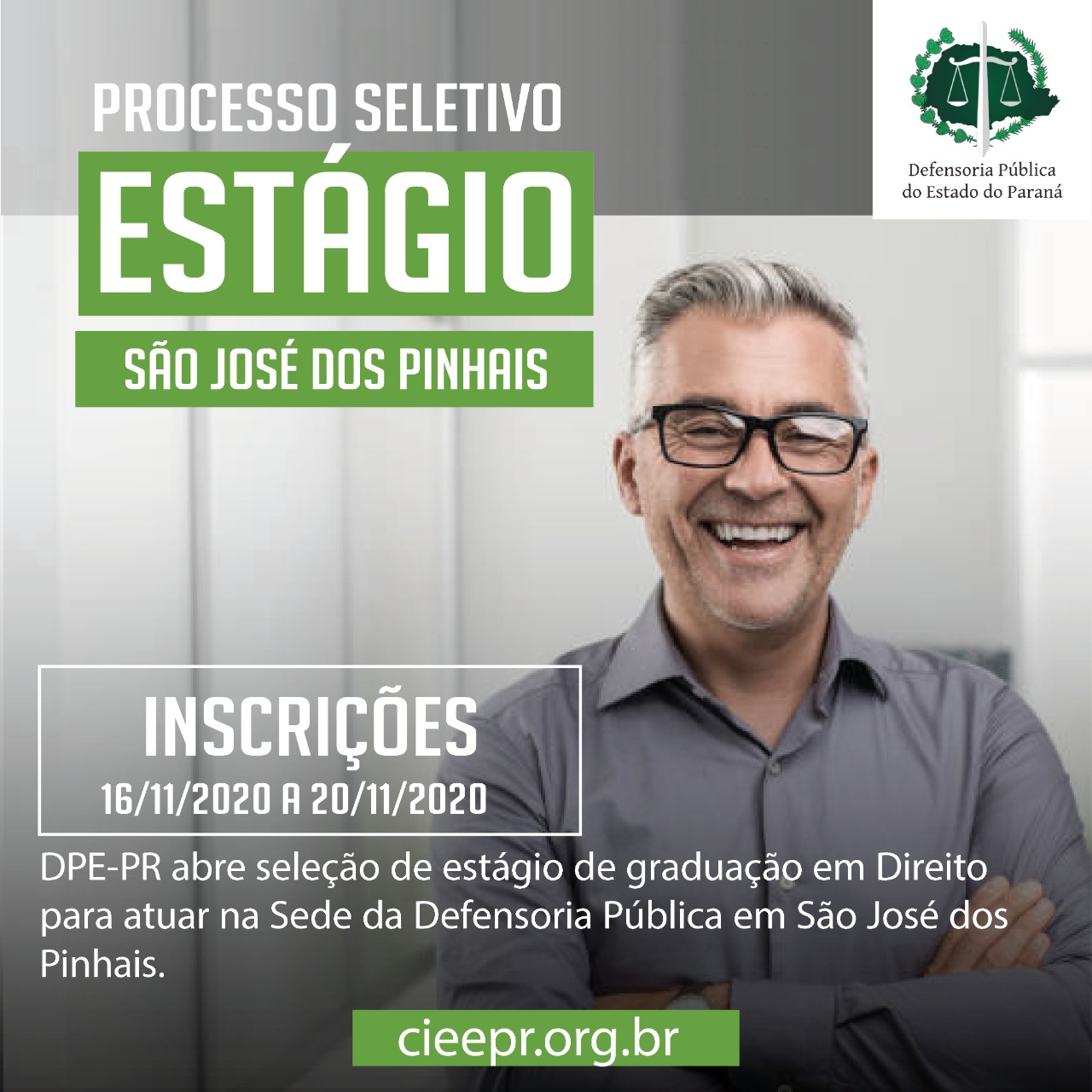DPE-PR abre vagas de estágio em São José dos Pinhais.