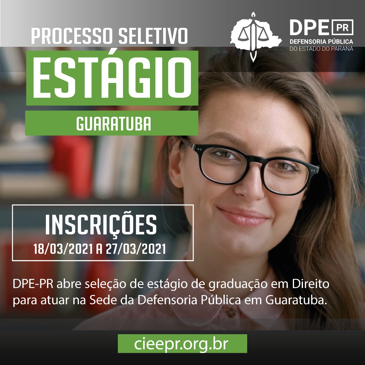DPE-PR abre processo seletivo de estágio de graduação em Direito