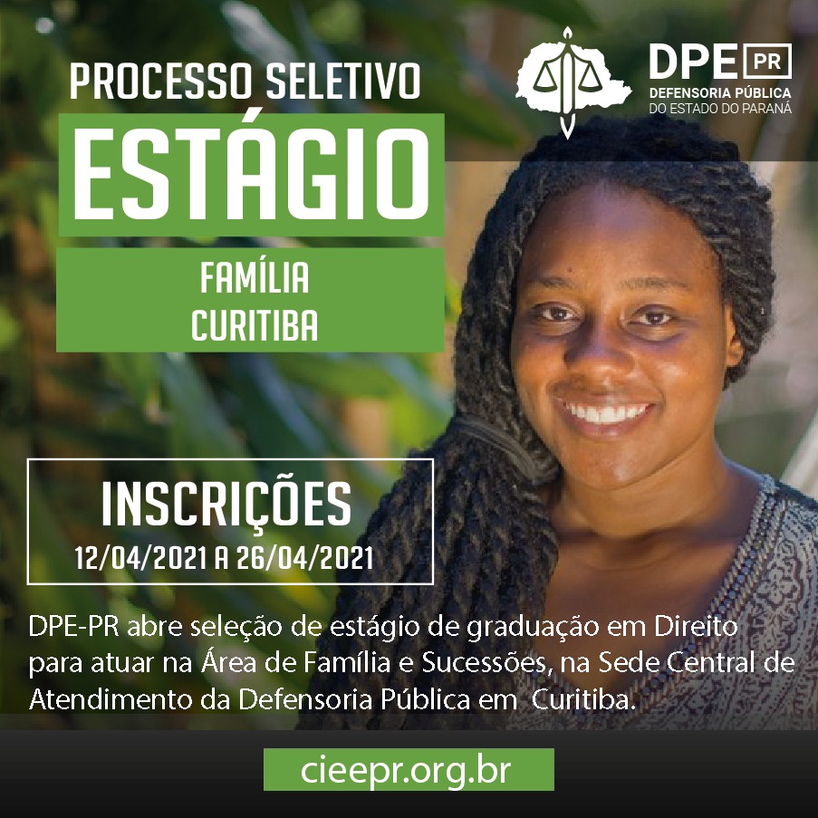 DPE-PR abre vaga de estágio para estudantes de Direito