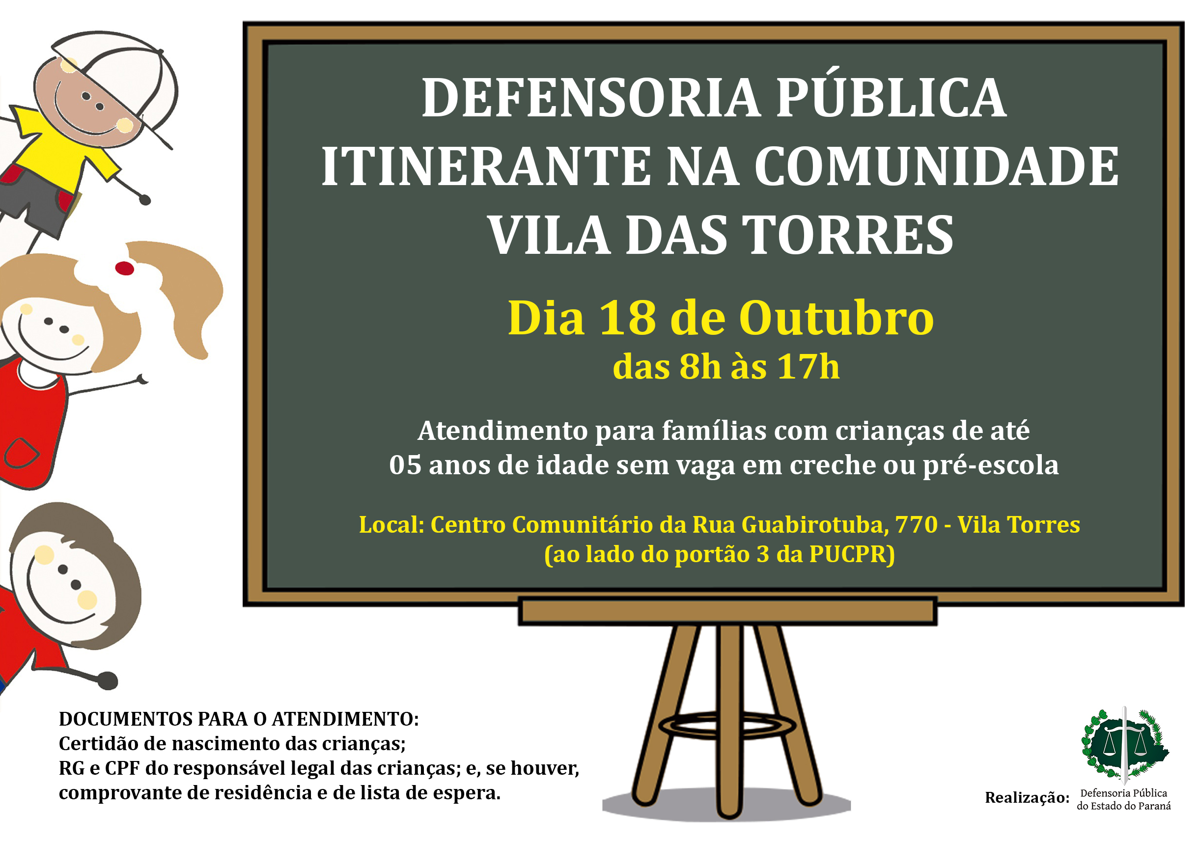 Defensoria Itinerante vai à Vila Torres no sábado