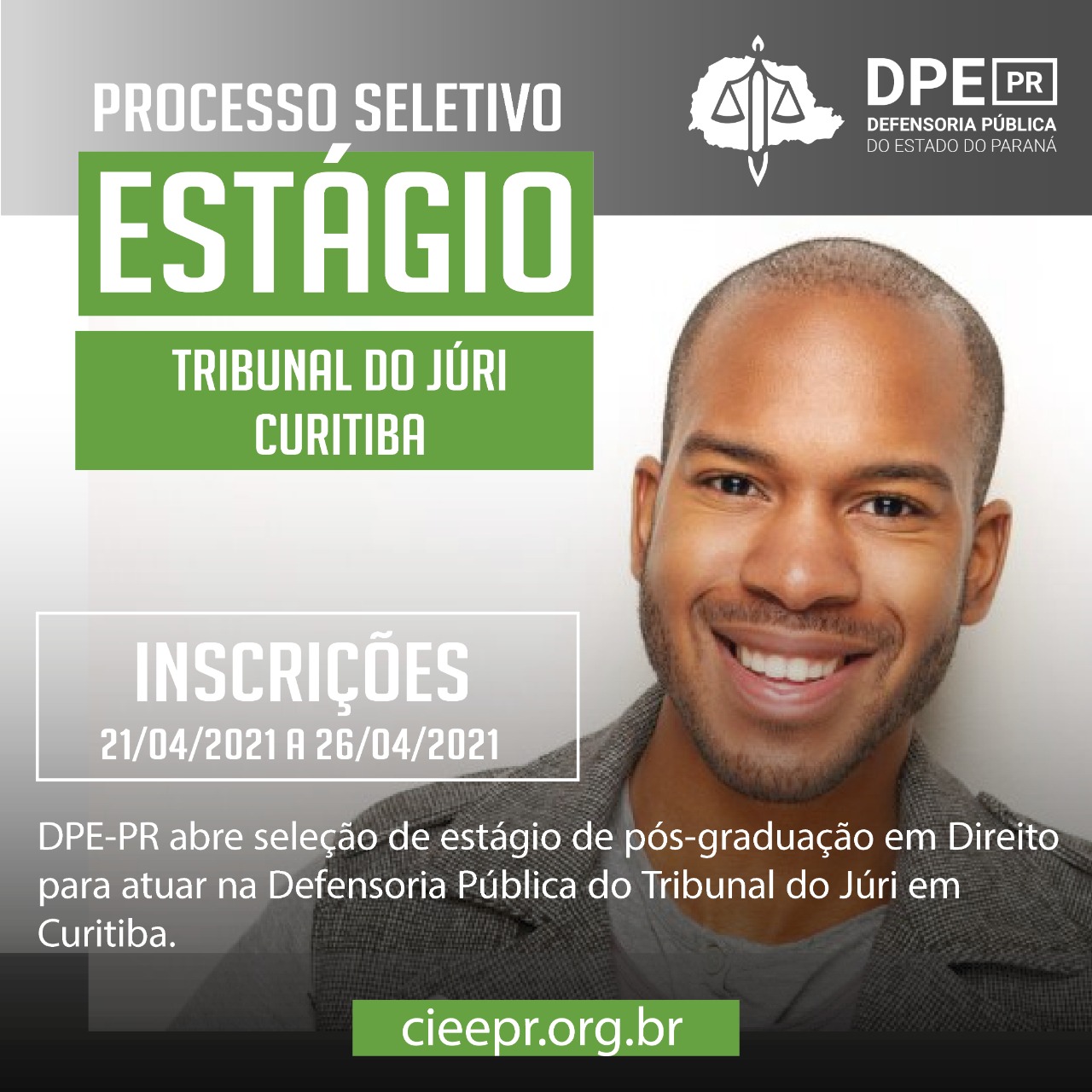 DPE-PR abre processo seletivo de estágio de Pós-graduação em Direito