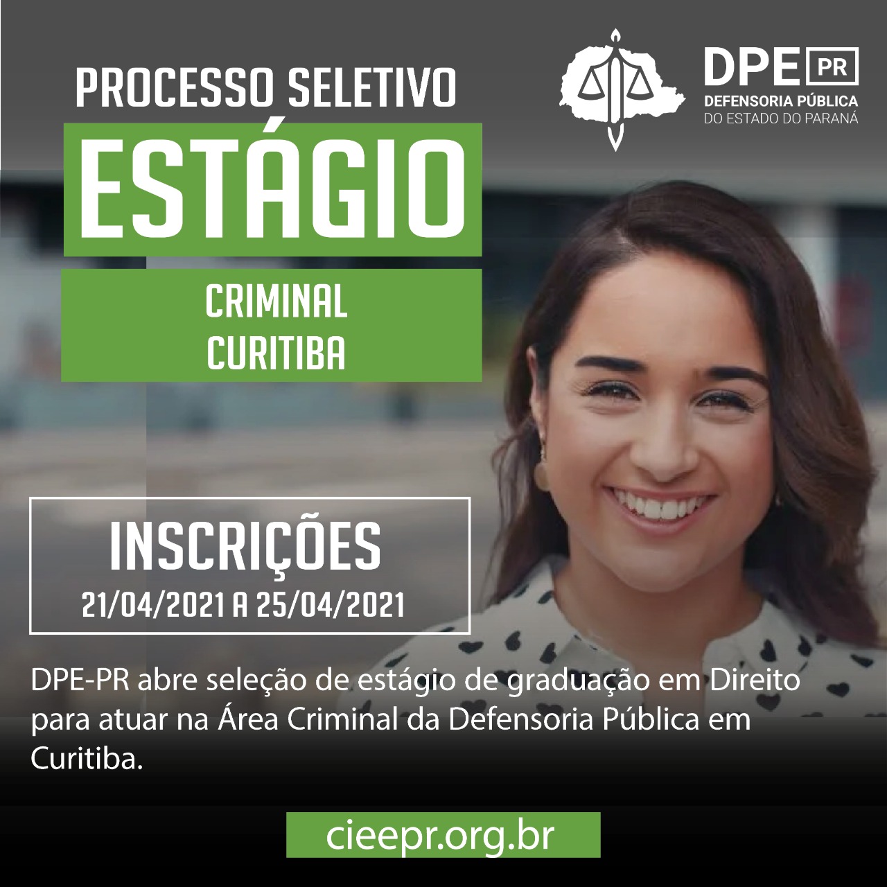 DPE-PR lança processo seletivo para estudantes de Direito