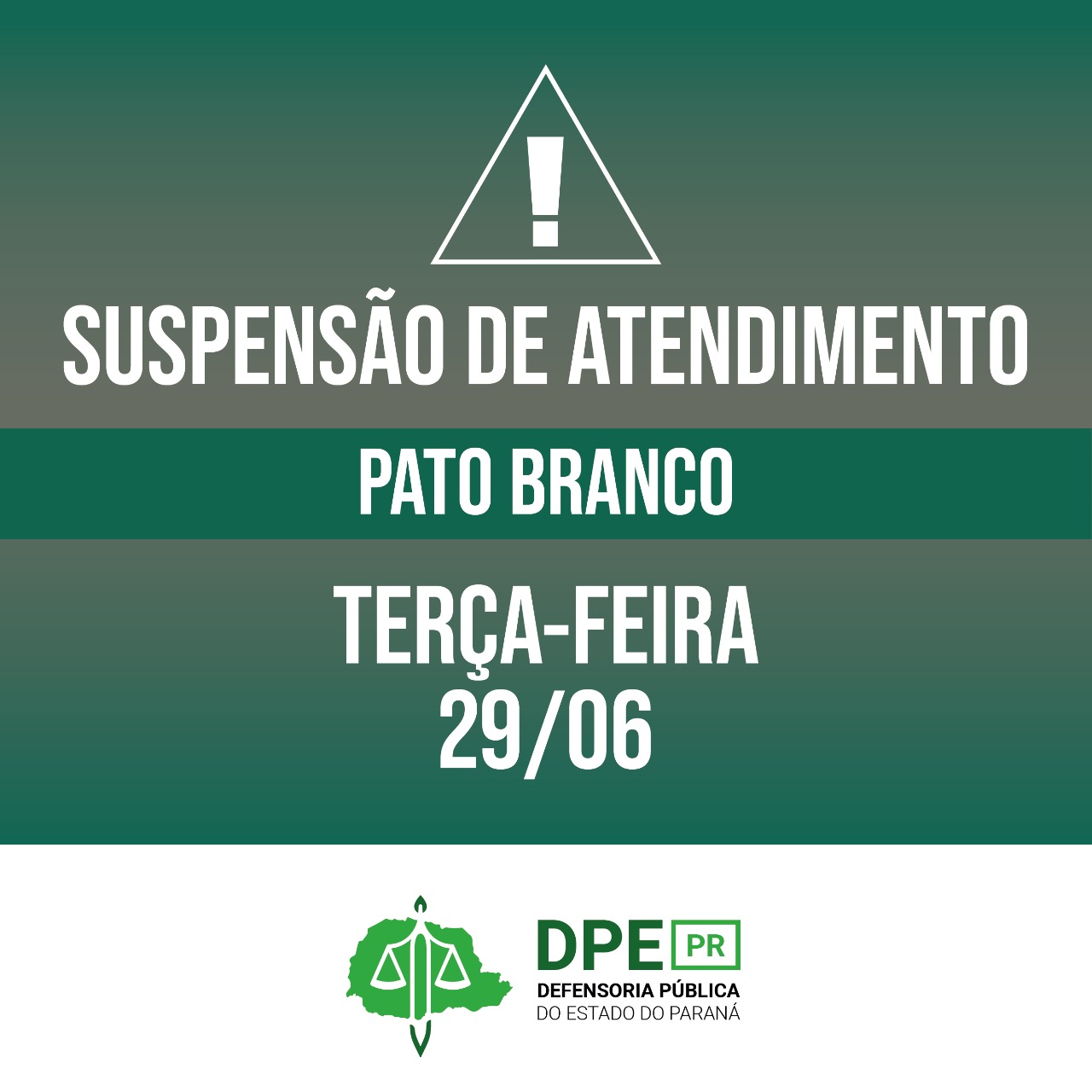 Suspensão de atendimento Pato Branco