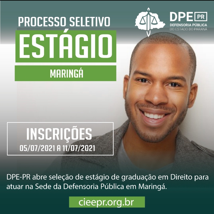 DPE-PR abre processo seletivo de estágio para graduandos de Direito.