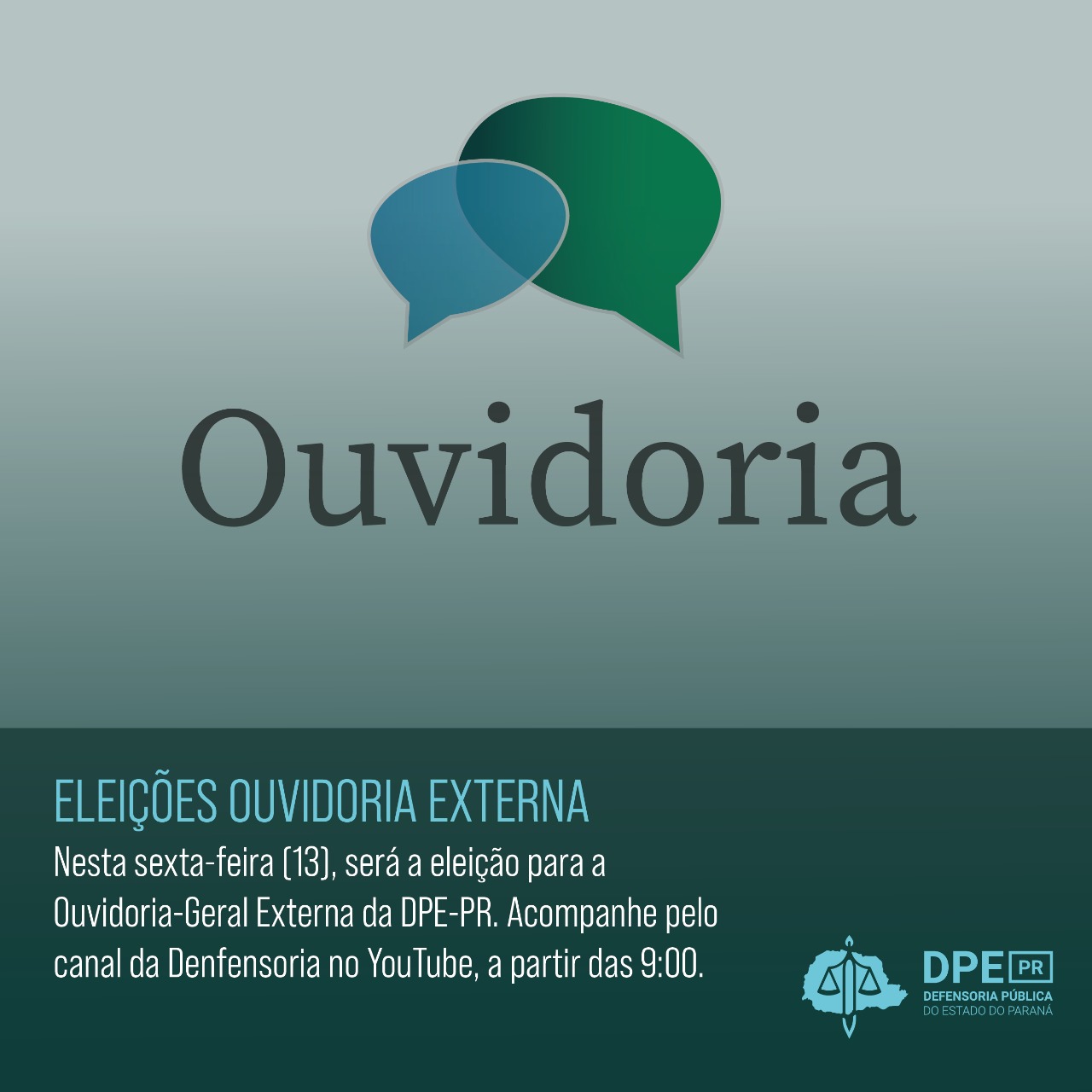 Eleição para Ouvidor Externo da DPE-PR acontece nesta sexta-feira (13)