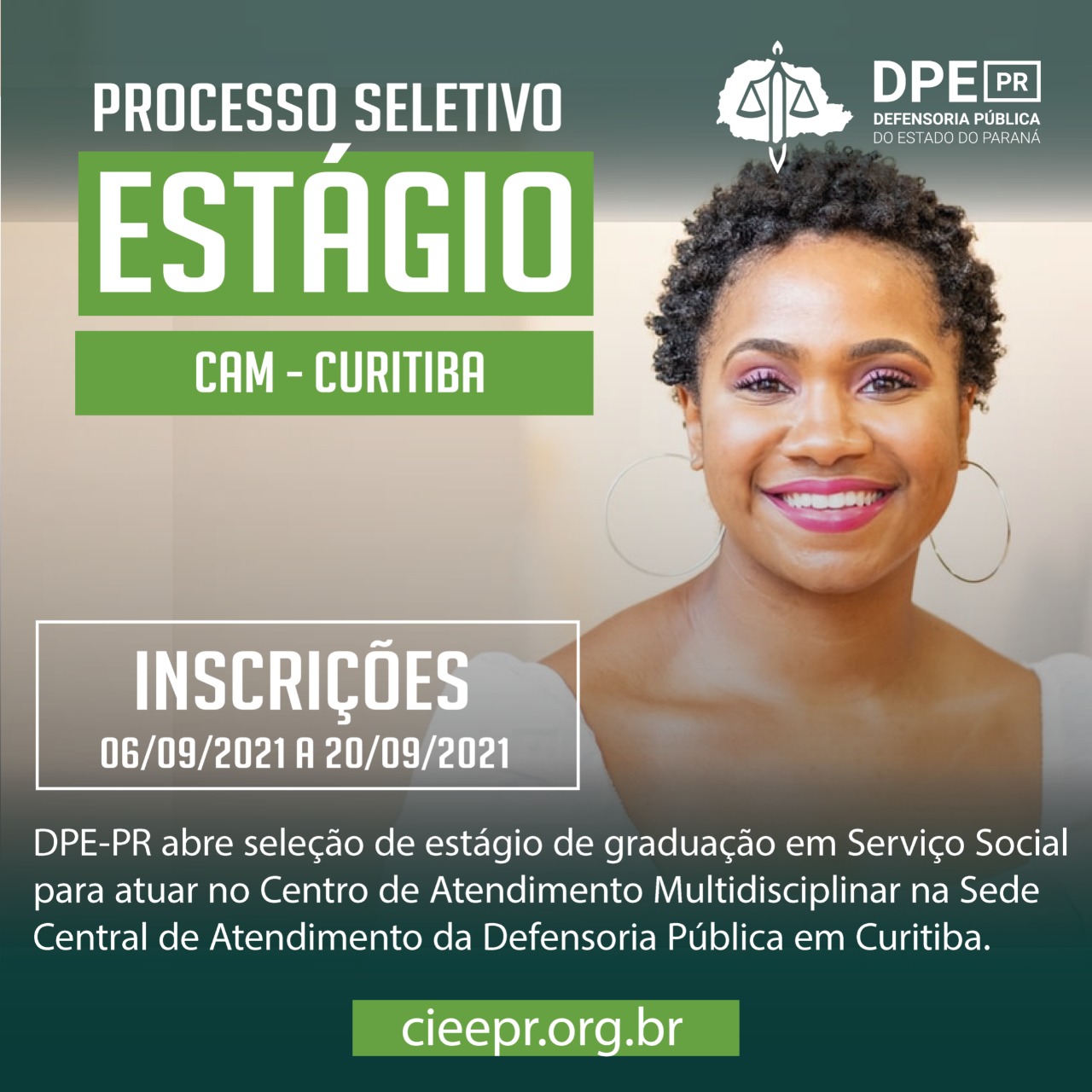 DPE-PR abre vaga de estágio para Serviço Social
