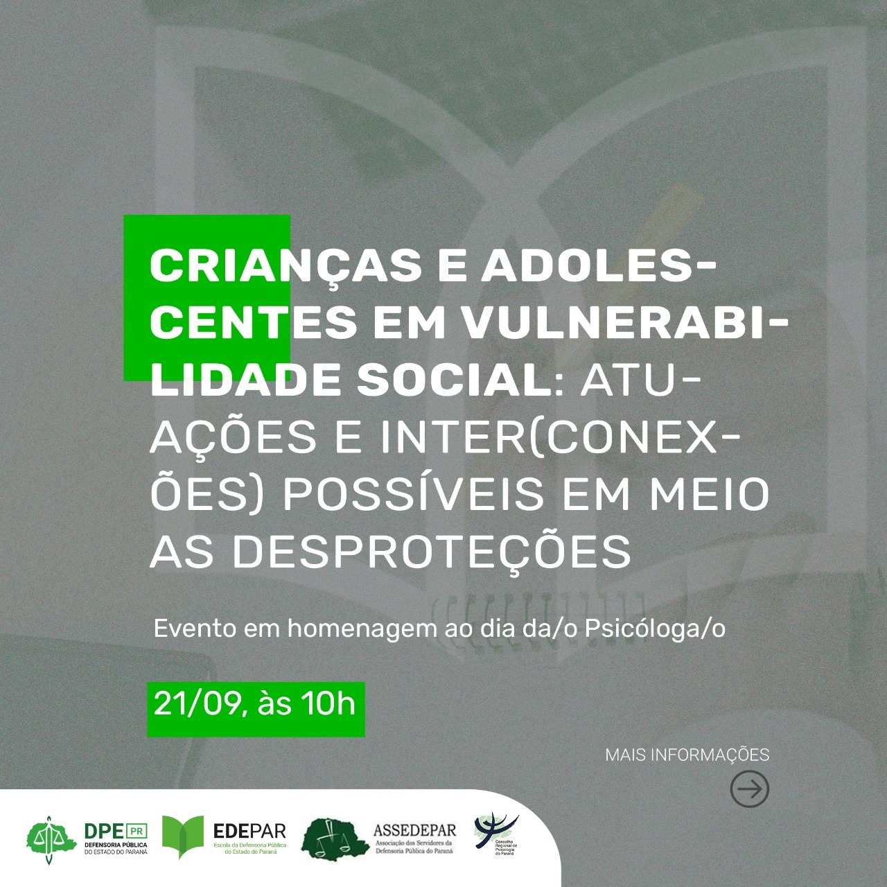 Evento Edepar - crianças e adolescentes em vulnerabilidade