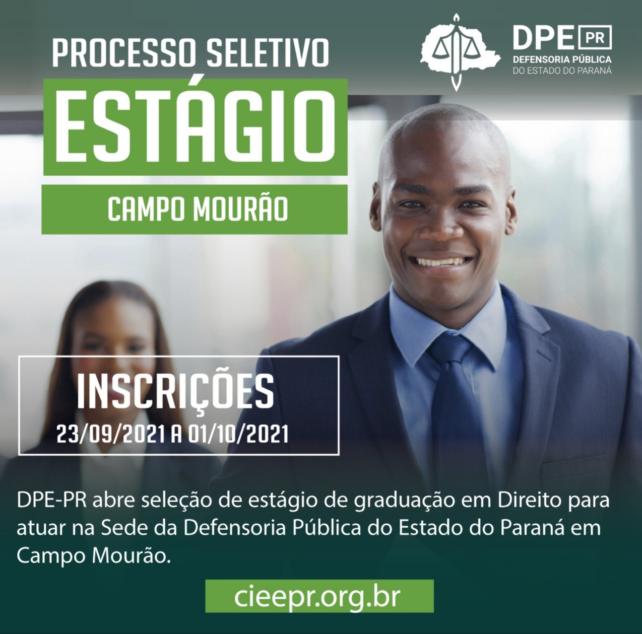 DPE-PR abre processo seletivo de estágio para graduandos de Direito