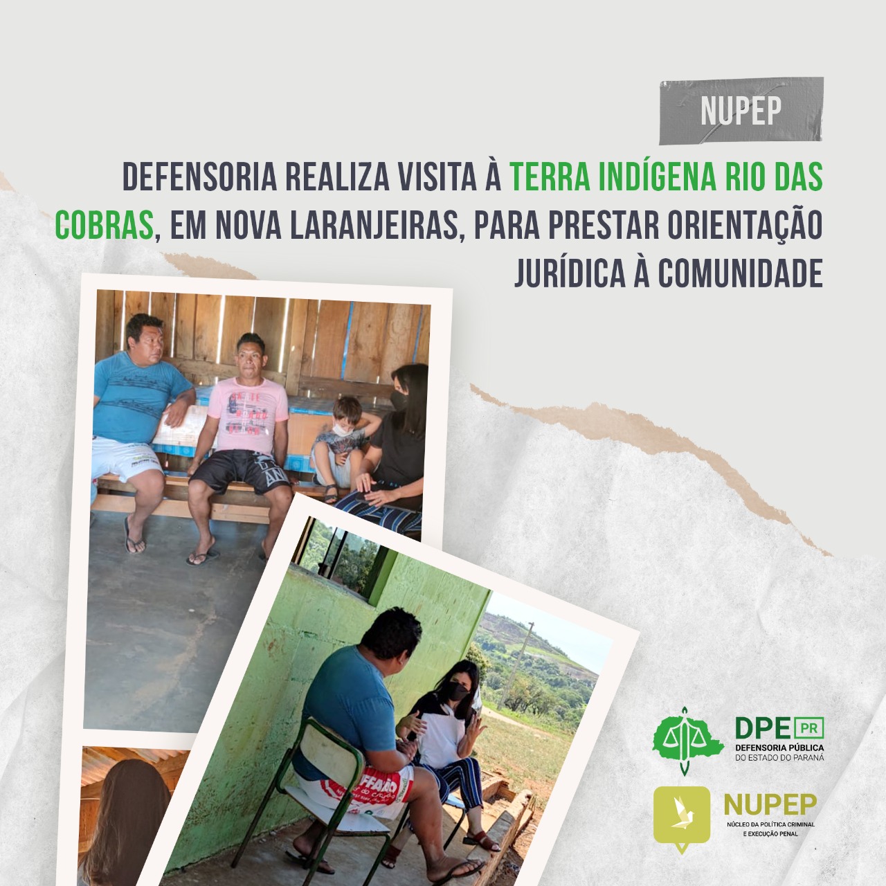 Defensoria realiza visita à Terra Indígena Rio das Cobras, em Nova Laranjeiras, para prestar orientação jurídica à comunidade