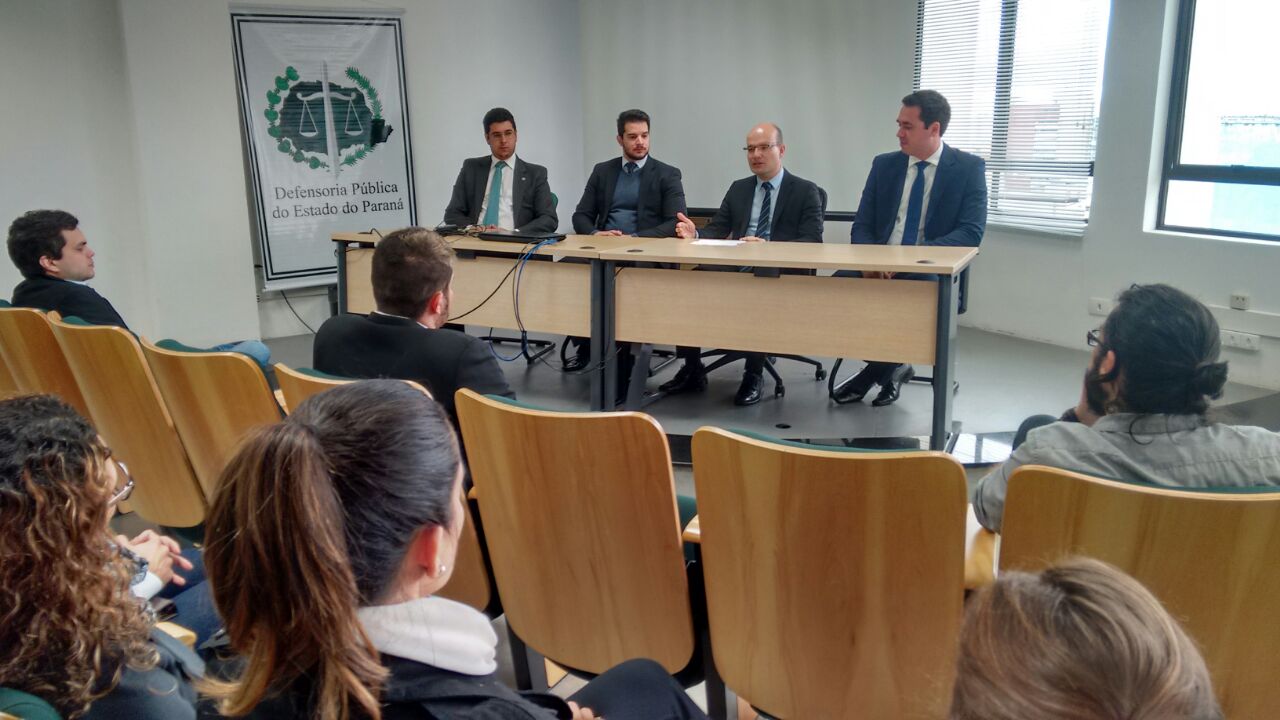 A partir da esquerda: Nicholas Moura e Silva (coordenador de Planejamento), Paulo Cinquetti Neto (chefe de Gabinete da Defensoria Pública-Geral), Eduardo Pião Ortiz Abraão (defensor público-geral) e Matheus Cavalcanti Munhoz (subdefensor público-geral).