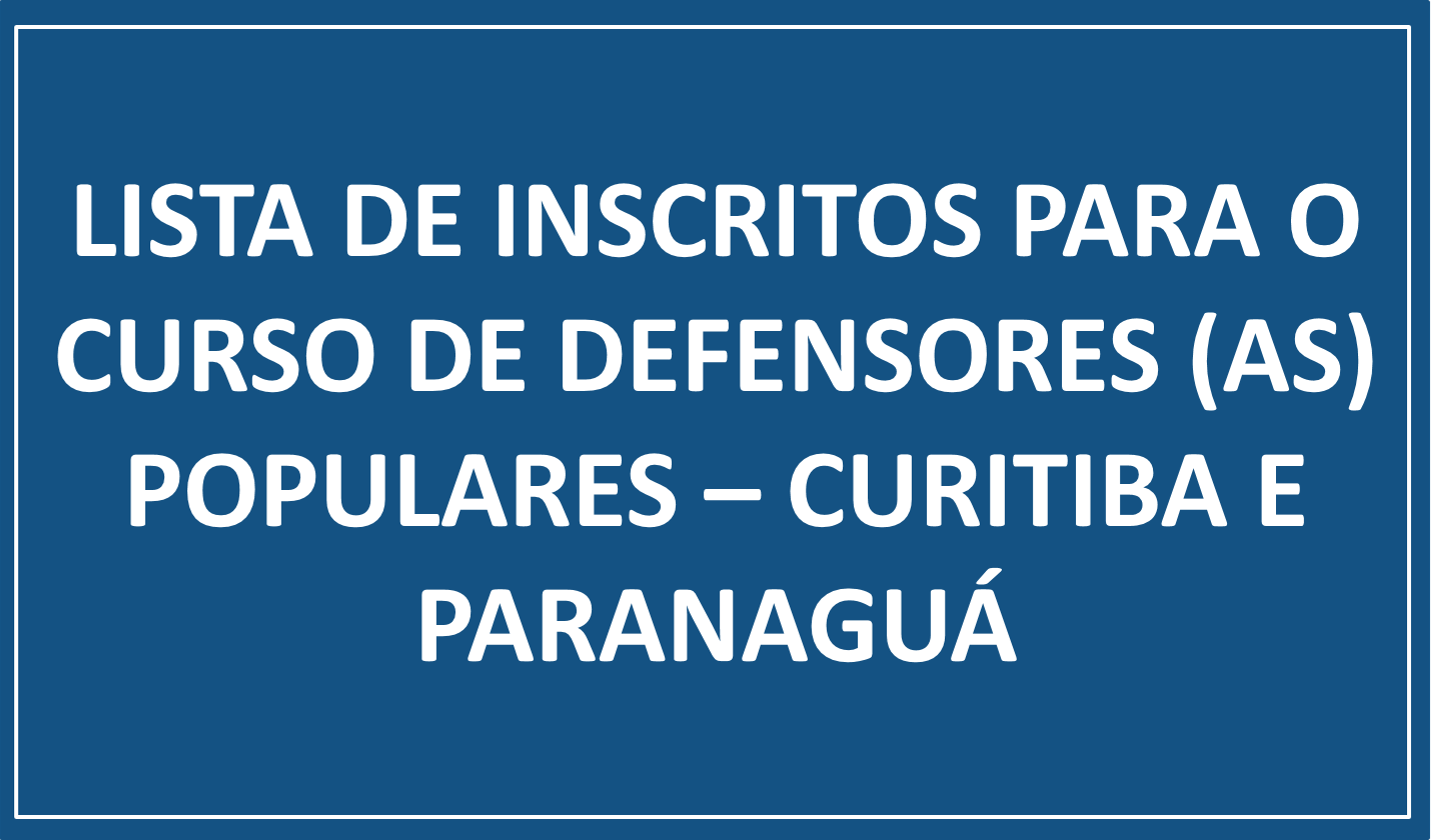 Lista curso de Defensores(as) Populares