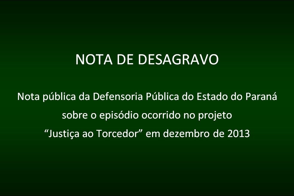Nota de desagravo.