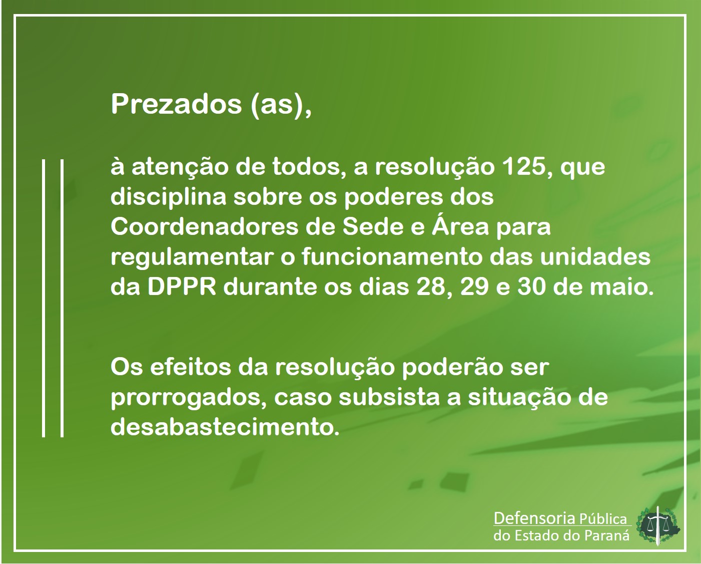 AVISO RESOLUÇÃO
