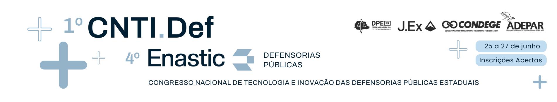 Imagem do banner de divulgação do 1º Congresso Nacional de Tecnologia e Inovação das Defensorias Públicas