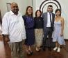 Imagem que mostra o presidente da ASSEDEPAR, Clodoaldo Porto, a defensora-geral em exercício, Olenka Lins, a vice-corregedora da DPE-PR, Josiane Lupion, o corregedor, Henrique Gonçalves, e a assistente social Janaine Nunes.