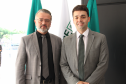 Imagem do defensor-geral André Giamberardino com o procurador-geral do Estado, Luciano Borges.