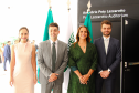 Imagem do defensor-geral André Giamberardino com a subdefensora-geral Olenka Lins e Silva, o segundo subdefensor-geral, Bruno Müller, e a chefa de gabinete da Defensoria, Lívia Martins Salomão Brodbeck Silva.