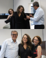 Imagem que mostra dois momentos: a nova defensora pública, Gabriela Vizel Gomes, abraçada com seu pai e sua mãe e os dois vestindo a beca na filha.