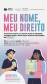 Imagem que, na parte de baixo, do lado esquerdo, mostra o desenho de um homem segurando um RG e, do lado direito, mostra o desenho de uma mulher segurando uma certidão de nascimento. Bem acima na imagem, estão logotipos da Defensoria, dos Ministério dos Direitos Humanos e da Cidadania e do Governo Federal. Abaixo dos logos está escrito Meu Nome, Meu Direito, mutirão de retificação de prenome e gênero para a população trans e não-binária, e, na sequência, as informações do mutirão na cidade de Curitiba.