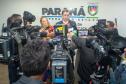 Imagem do Defensor Público-Geral, Matheus Munhoz cedendo entrevista para diversar emissoras de televisão.