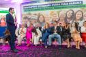 Imagem colorida em que se vê o DPG Matheus Munhoz fala durante o lançamento do Projeto Ampara em evento no Palácio Iguaçu.   