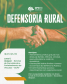 Cartaz onde se vê um aperto de mãos em close e as informações da primeira edição do projeto Defensoria Rural em Castro. 