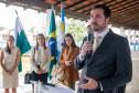 O DPG Matheus Munhoz discursa durante a inauguração. 