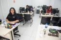 Imagem mostra Servidores da DPE-PR no Posto da Defensoria que fica na Câmara Municipal de Curitiba.   