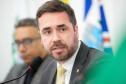 O DPG Matheus Munhoz discura na inauguração. 